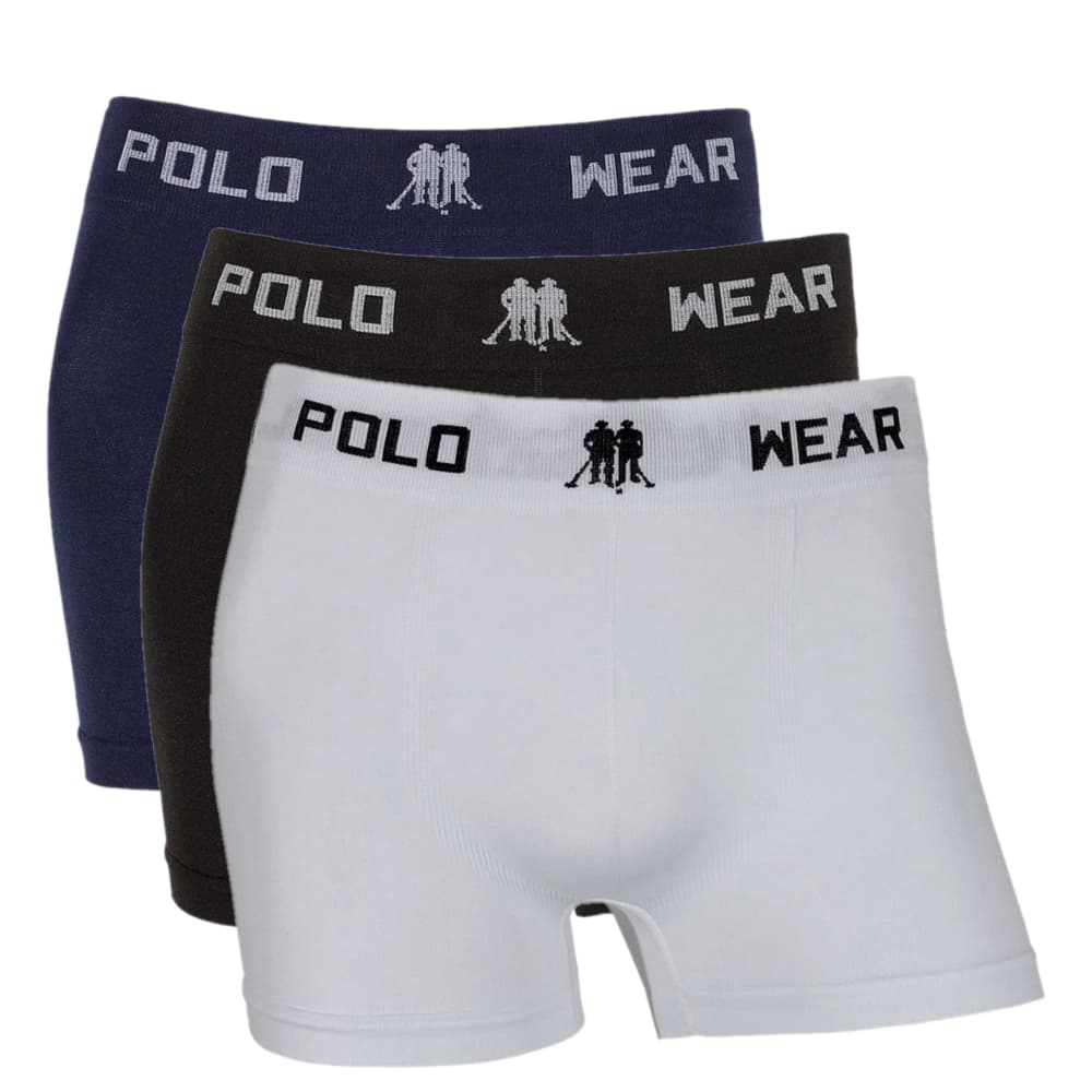Cueca Boxer Masculina Adulto Polo Wear Kit 3 Unidades Adulto
