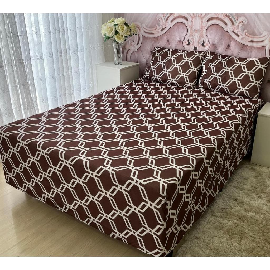 Capa Luva Casal Conjugado Box Padrão 3 Peças Malha Gel  Estampado