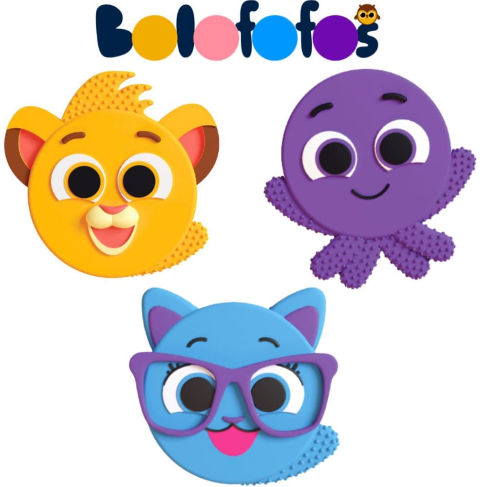 Kit 3 Mordedor Bolofofos Para Bebês Com Textura Para Massagear Dentinhos Macio