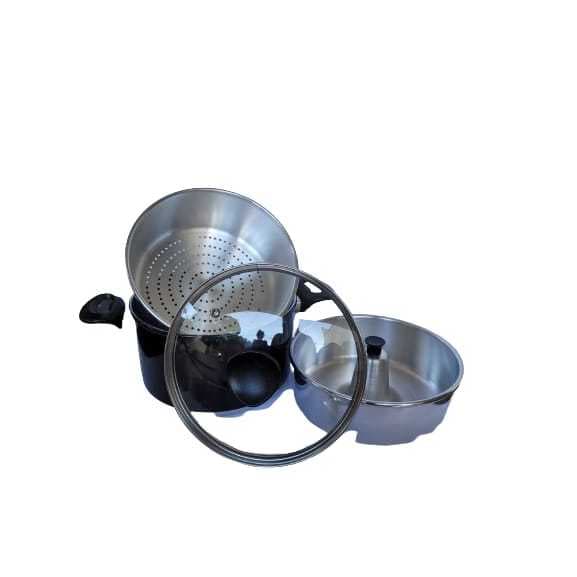 JOGO DE PANELAS 3 PEÇAS COZINHA VAPOR TAMPA VIDRO