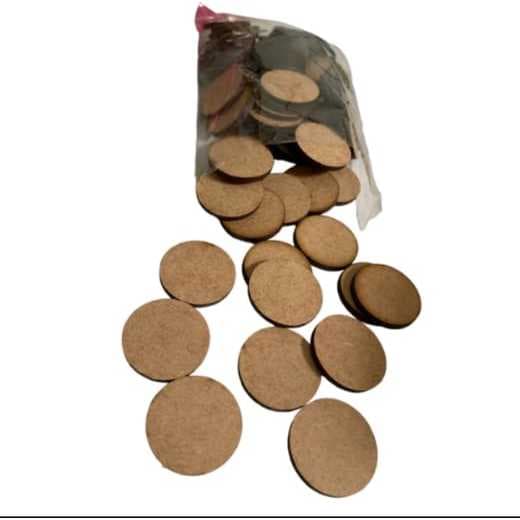 Kit com 50/ e 100 bolacha apliques artesanato MDF 3mm- 2cm