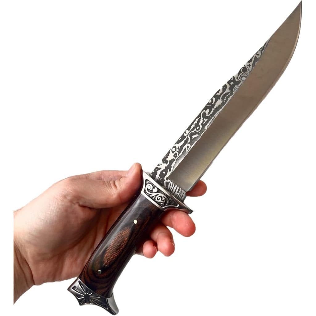 Faca Churrasco Caça Pesca Aço Inox Cabo Madeira Com Bainha