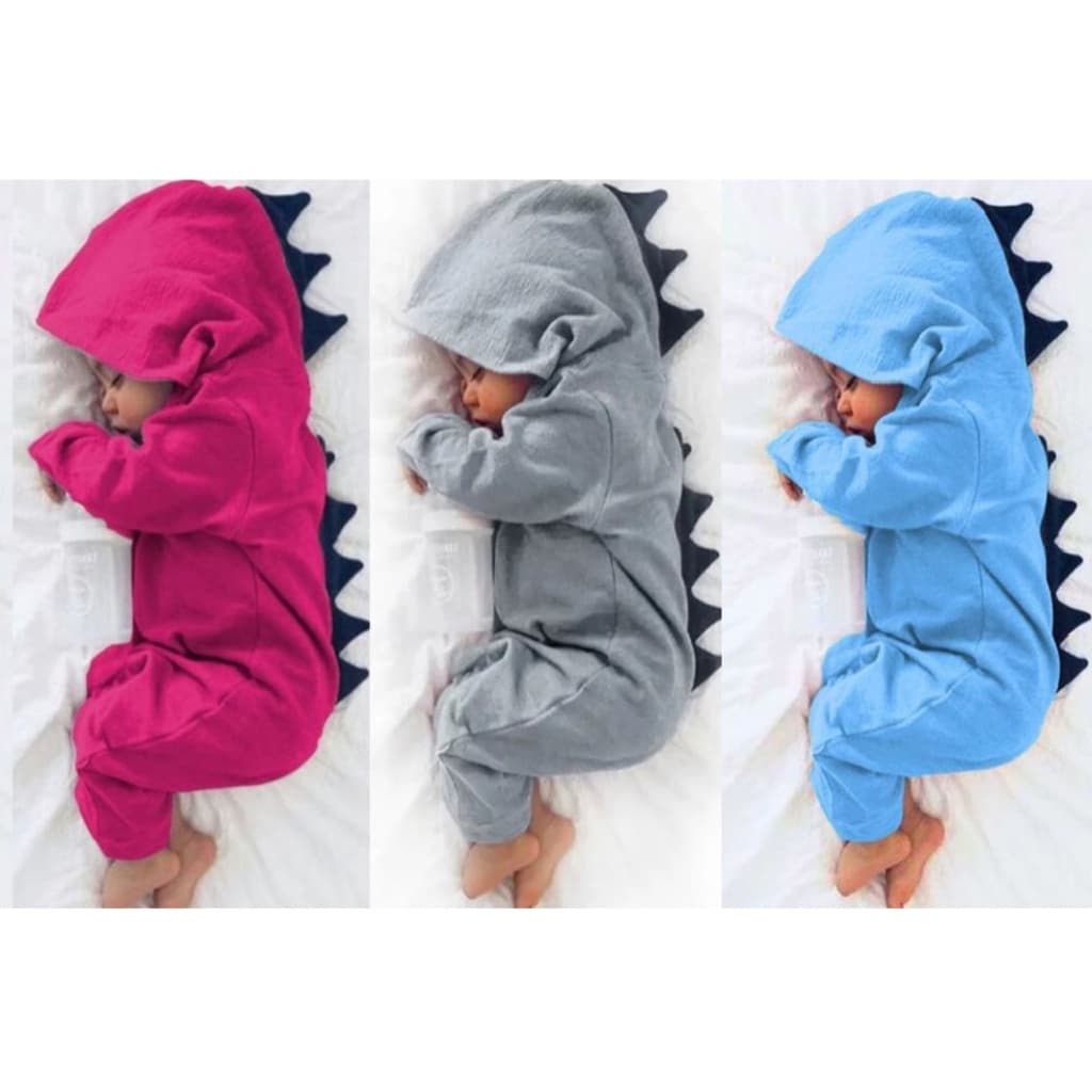 Kit 2 Macacão Dino Baby Roupinha Dinossauro Bebê Menina Menino