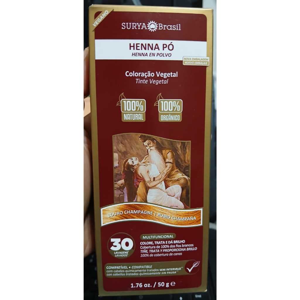 HENNA pó louro champagne 50g surya Brasil