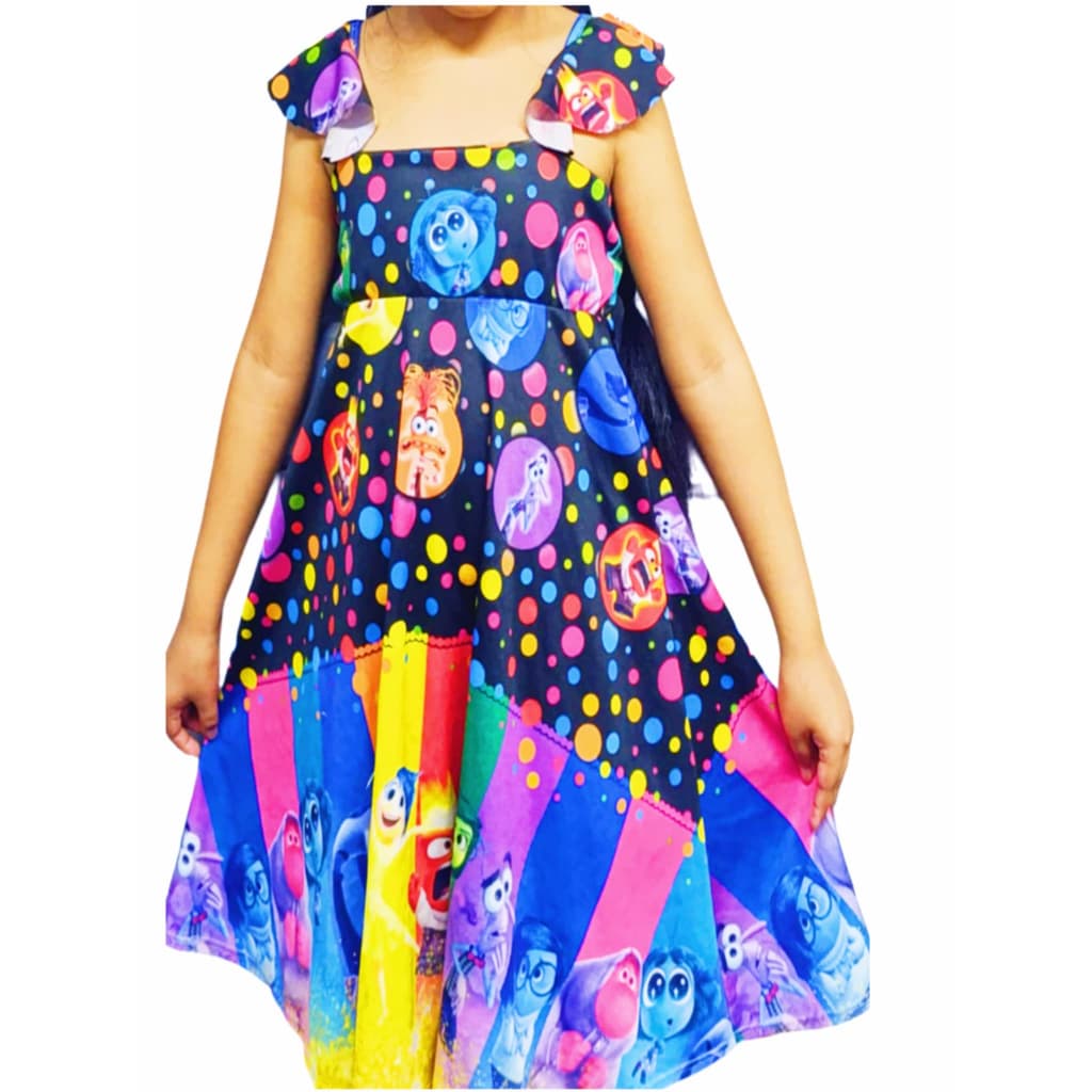 Vestido divertidamente infantil menina temático roupa criança