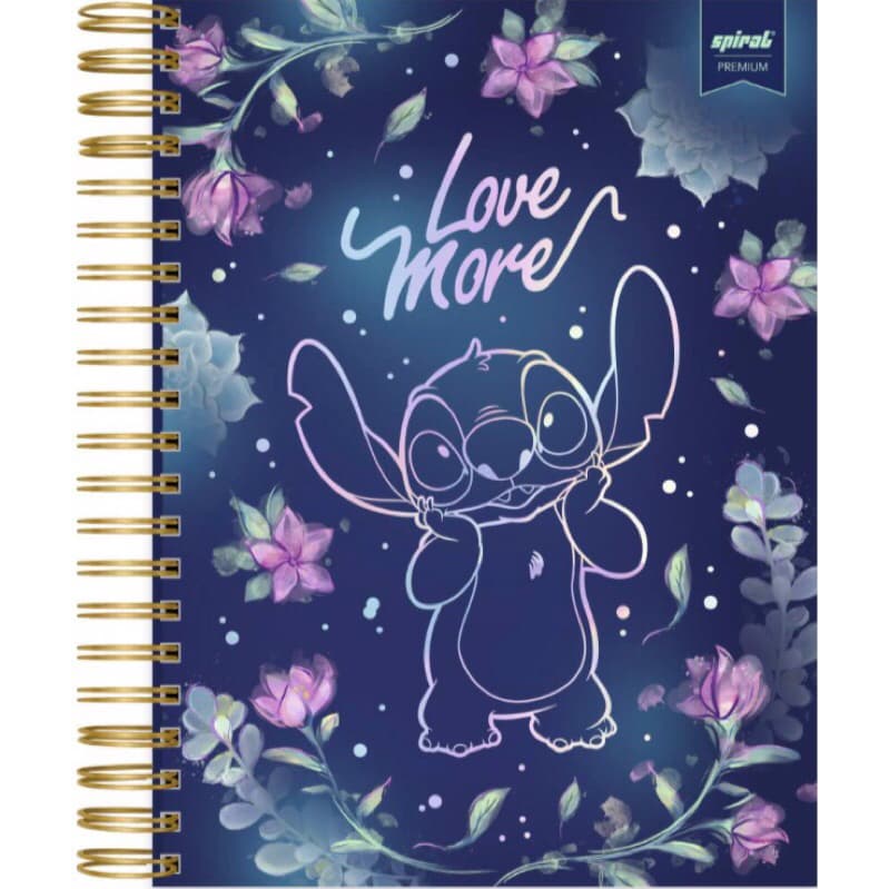 Caderno Universitário Capa Dura 10 Matérias, 150 Folhas, Stitch Premium