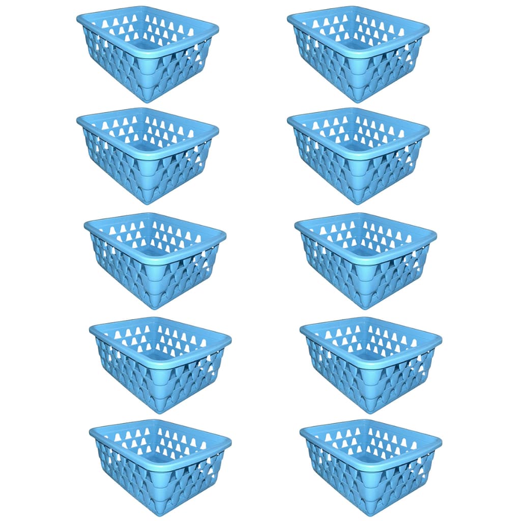 Kit 10 Cestos Multiuso Organizador Pequeno 16x12x6Cm Azul cestinha organizadora bebe