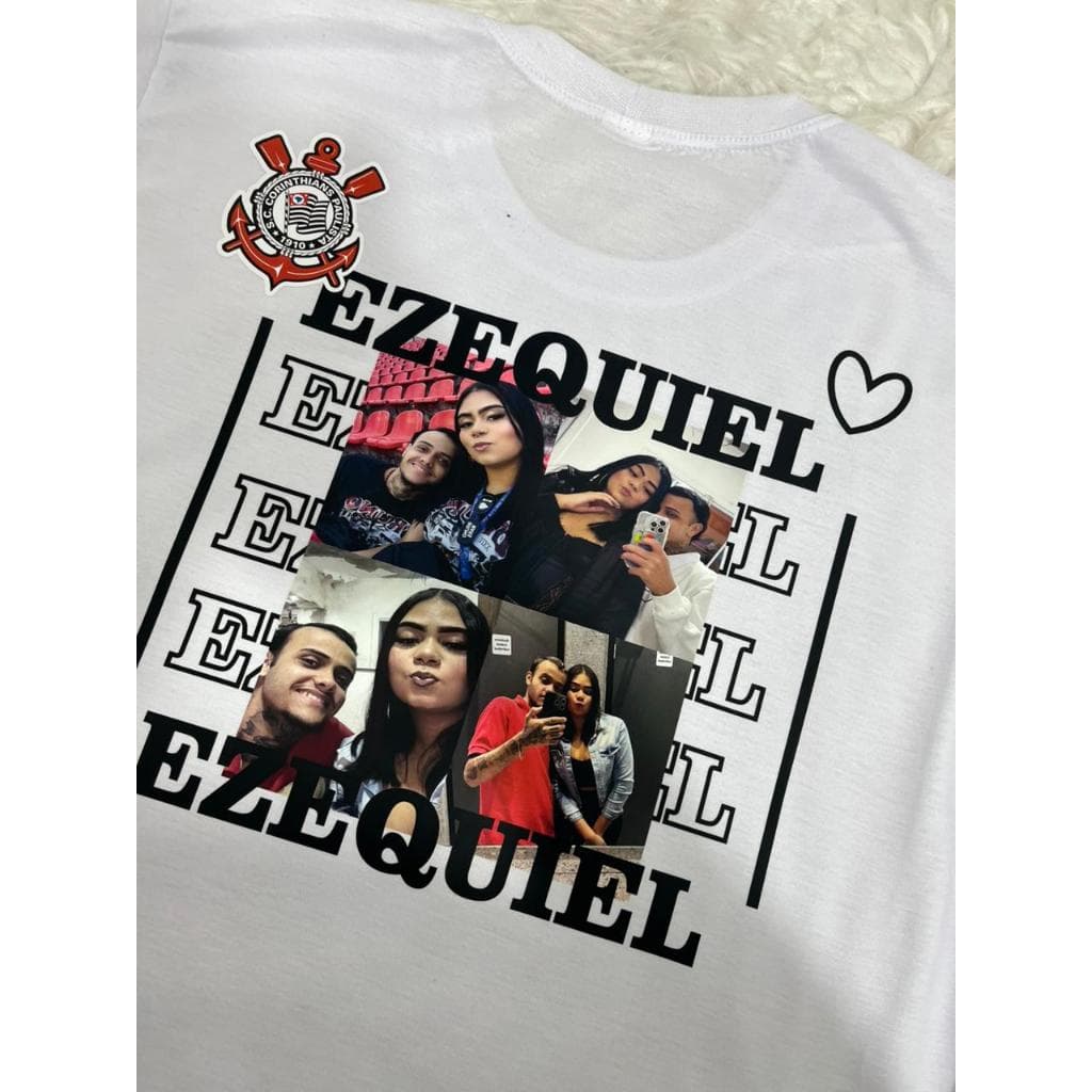 Camiseta Personalizada Casal com Foto e Nome | Presente Dia dos Namorados | Camisa Namorado(a)