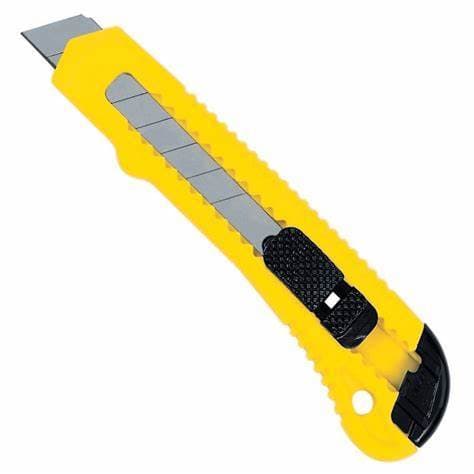 Estilete Multiuso Lâmina De Aço 18mm Com Trava De Segurança Fertak Profissional