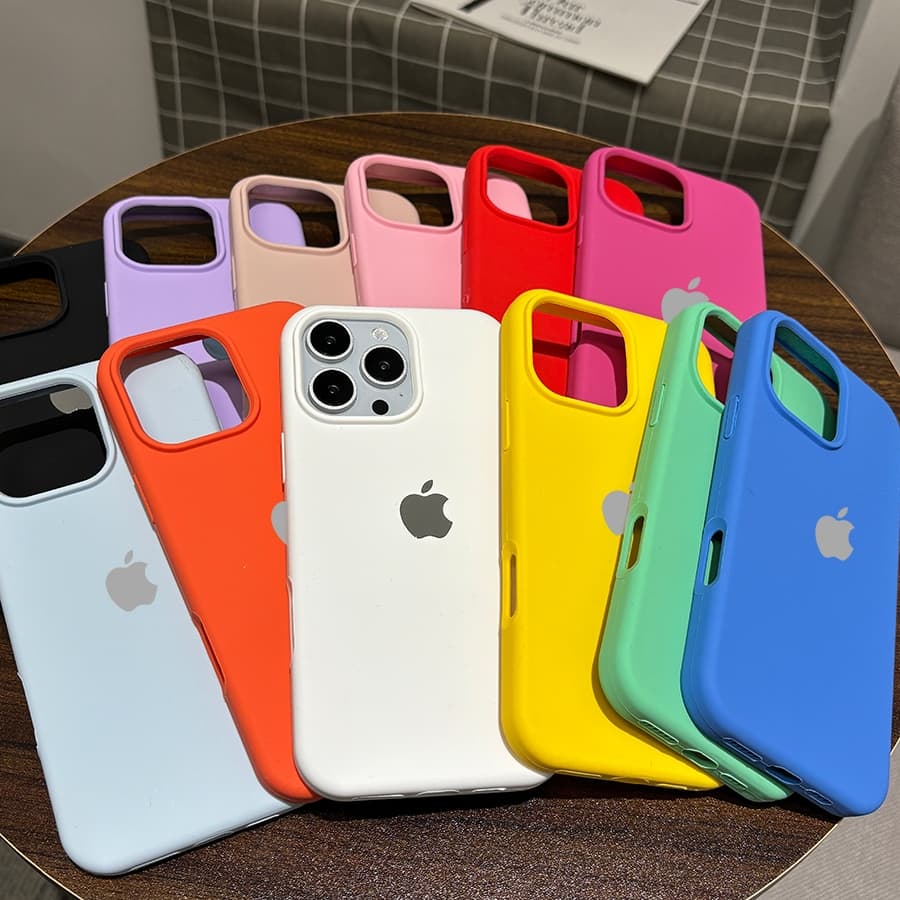 Softshell de Silicone Líquido Premium para iPhone 16 16 Pro 16 Plus 16 Pro Max Estilo Minimalista Original