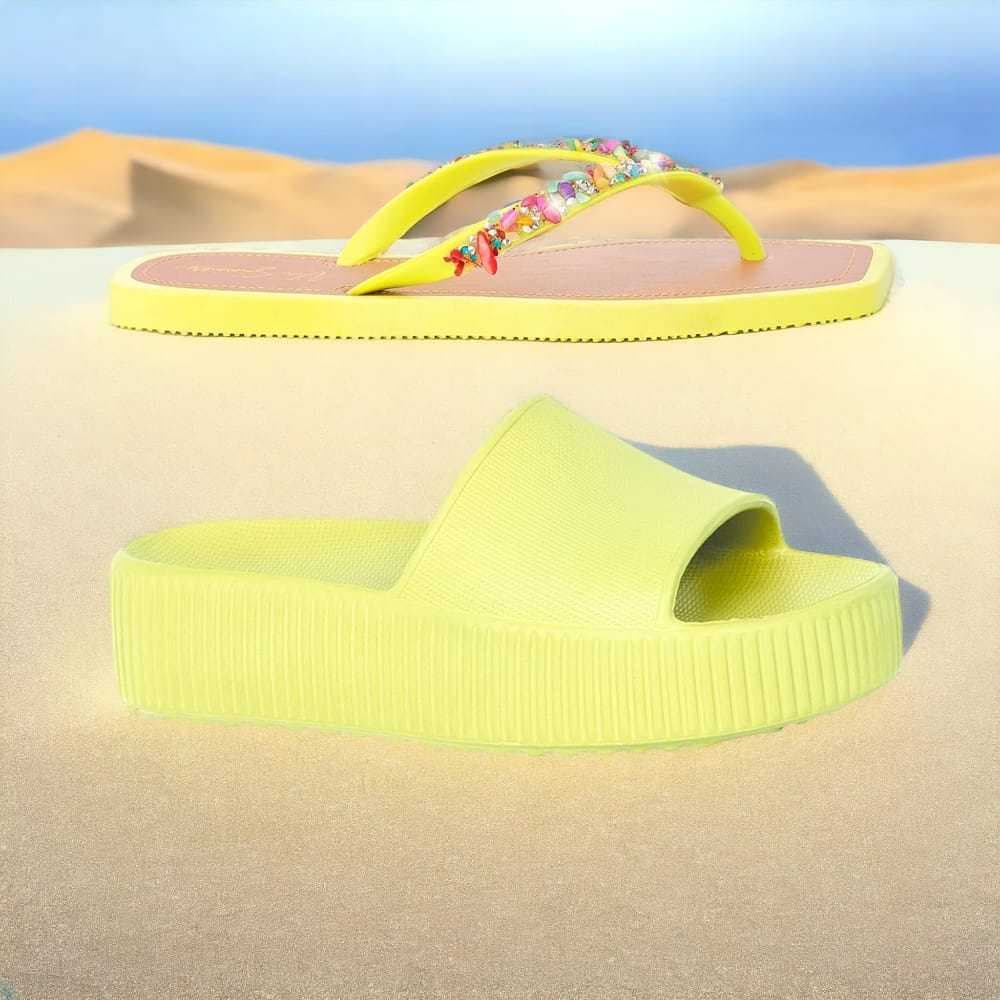 Chinelo Nuvem Slide Plataforma + Chinelo Pedraria Via Summer Praia Piscina Casual Verão 2025