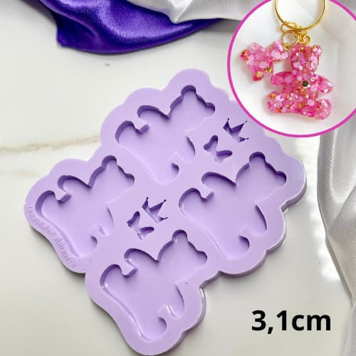 Molde urso e usar para chaveiros. 8 cavidades. #07