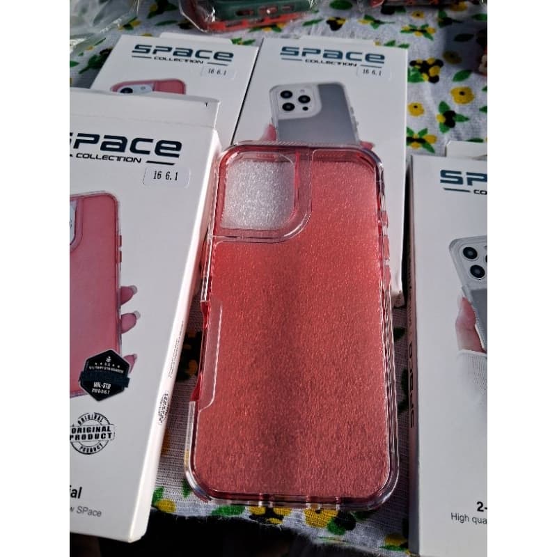 Capinha iphone 16 6.1 iphone Normal Collection Transparente Da Cores Vermeho e Preto