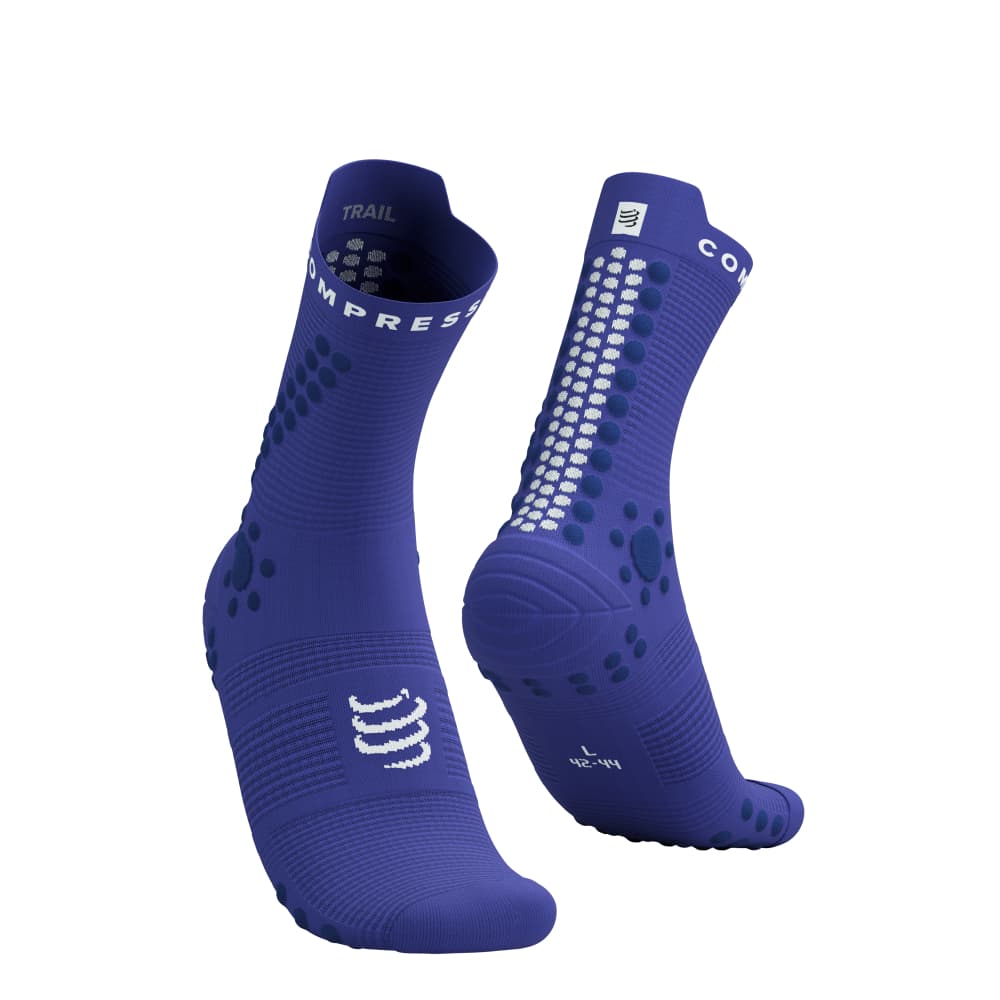 Meia de Compressão para trilha Trail V4 Azul - Corrida, Maratona, Trail, Transpiravel