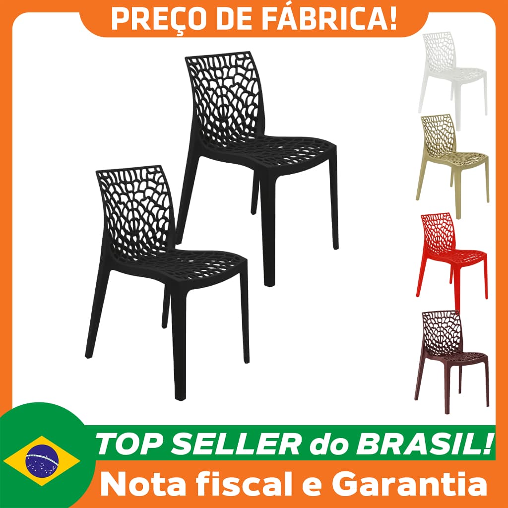 Kit 2 Cadeiras Gruvyer Design Cozinha Sala de Estar Jantar