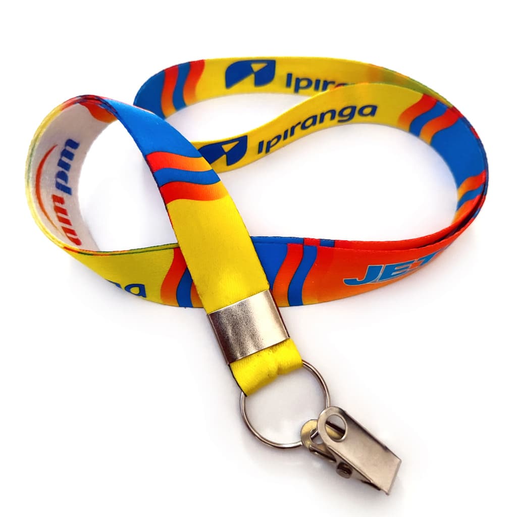 50 Cordões Personalizados P/ Crachá 20mm Impressão Digital
