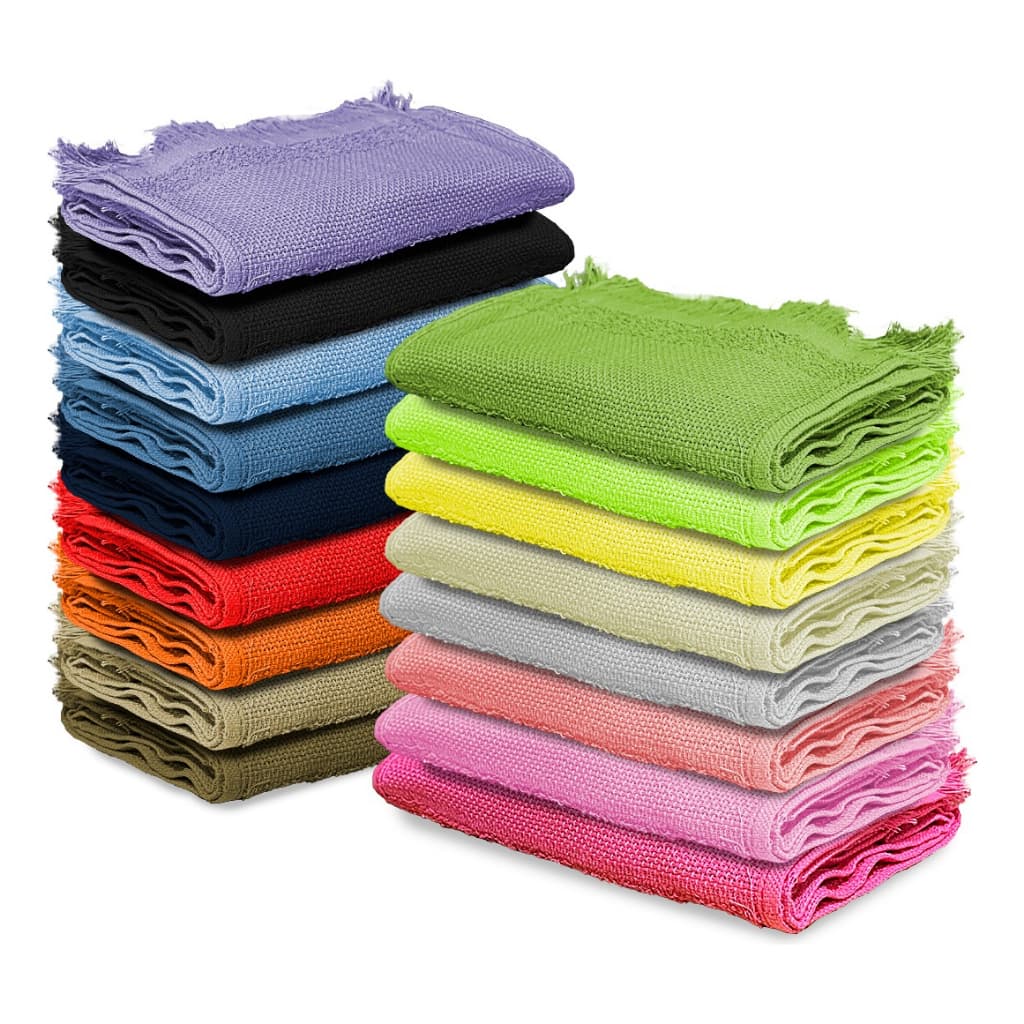 Kit 15 Toalhas Social P/ Academia Lavabo Franja Boca Mao Rosto Bordar Bebe Escolar Infantil 22x32cm