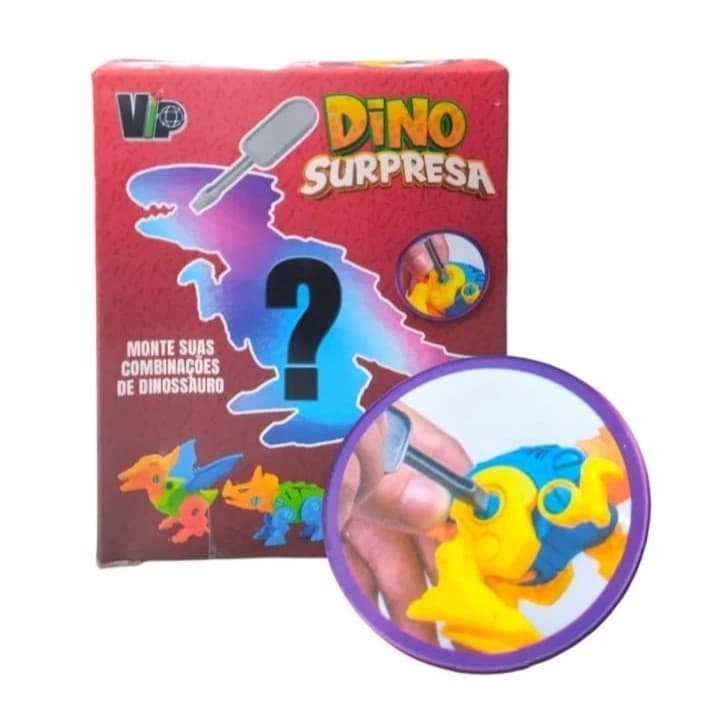 Brinquedo Dinossauro Surpresa VIP 3 modelos diferentes de Montar