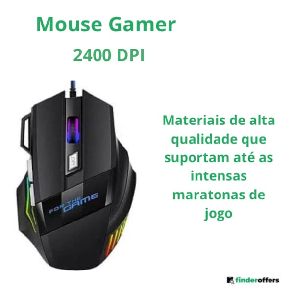 Mouse Gamer 2400 DPI , Anxin , USB, Óptico , 7D, RGB, Mouse Preciso.