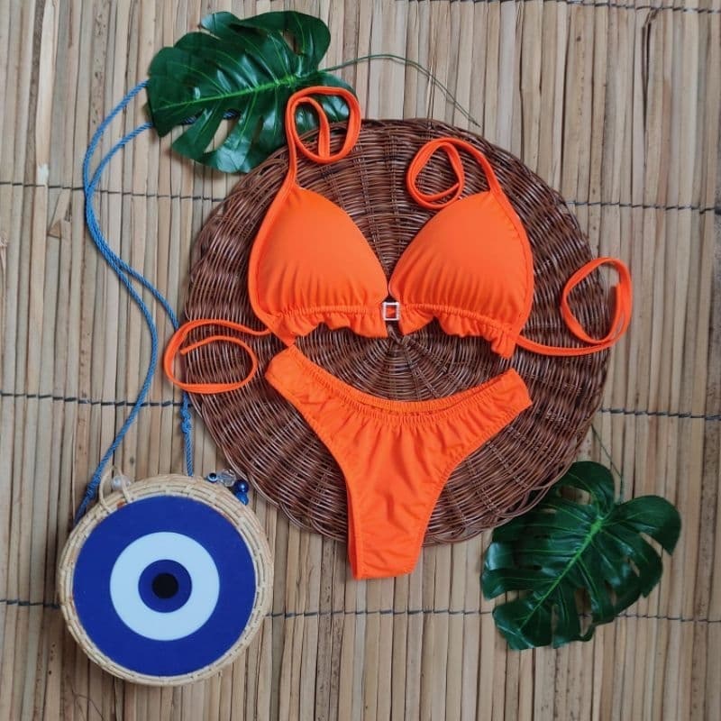 Biquíni asa delta feminino Cortininha com bojo