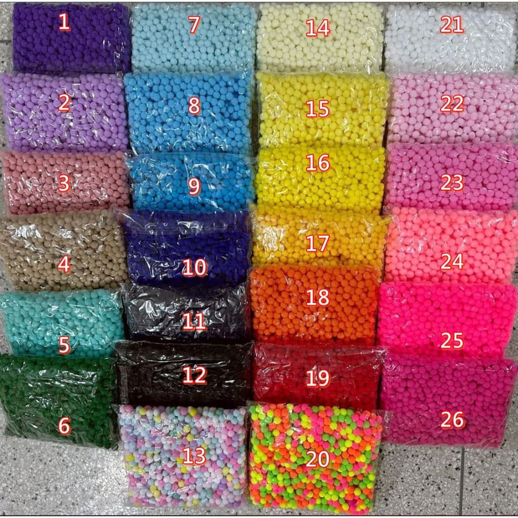 Pompom Colorido 10mm  - Pacote com 200 Unidades Laços e Tiaras Artesanato