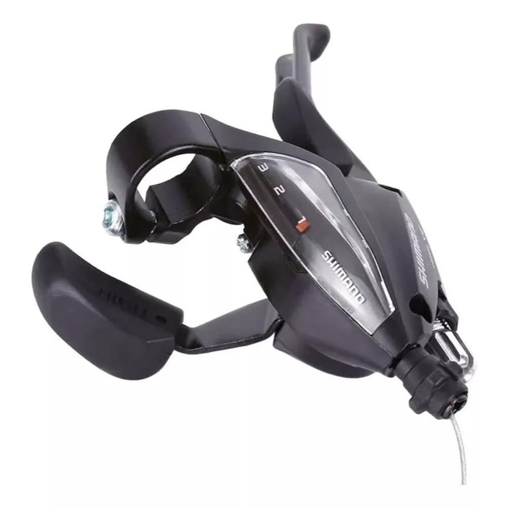 Alavanca de Câmbio Shimano Tourney ST-EF500 Ez Fire ESQUERDO 3V - Seminovo - PRETO - SEM CABOS/PARAF