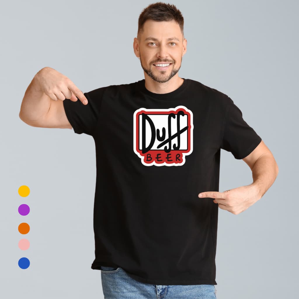 Camiseta Básica Gola Redonda Estampada 100% Algodão Premium Duff Beer