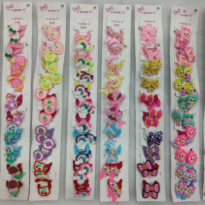 kit 20 elásticos/ Cartela Xuxinha Rabico infantil