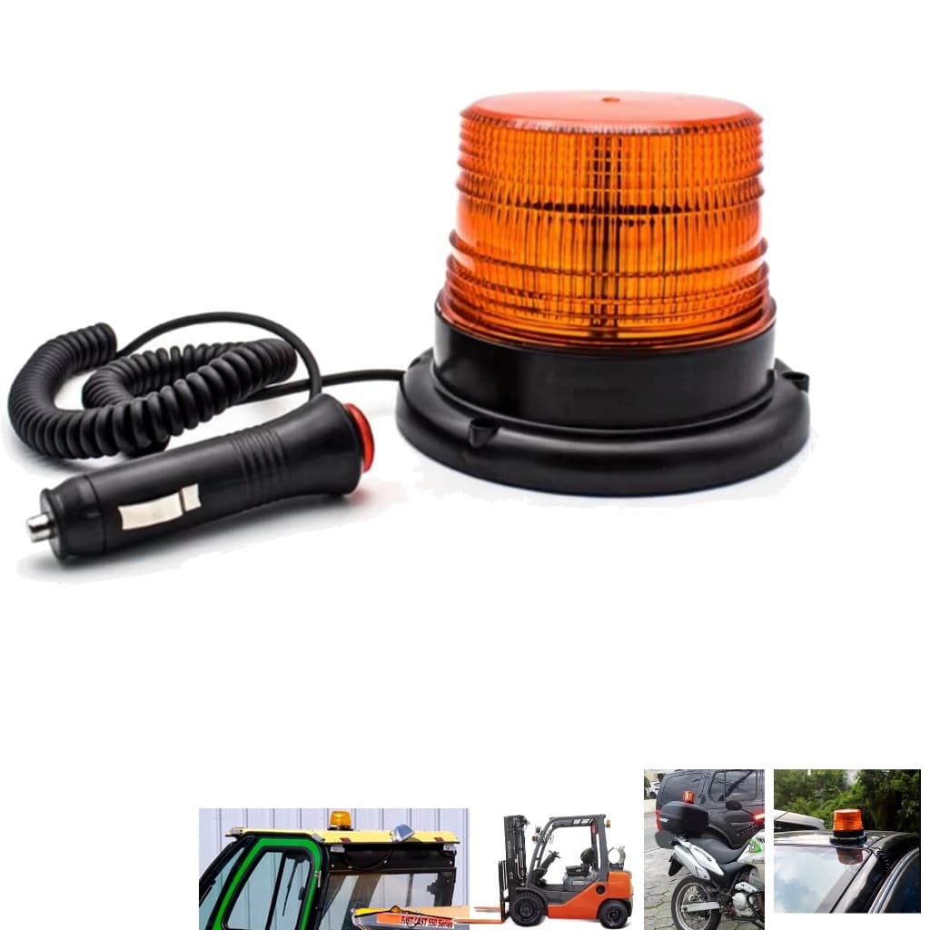 GIROFLEX LED LUMINOSO ÂMBAR SEGURANÇA SINALIZACAO EMERGENCIA 12 LEDS BIVOLT
