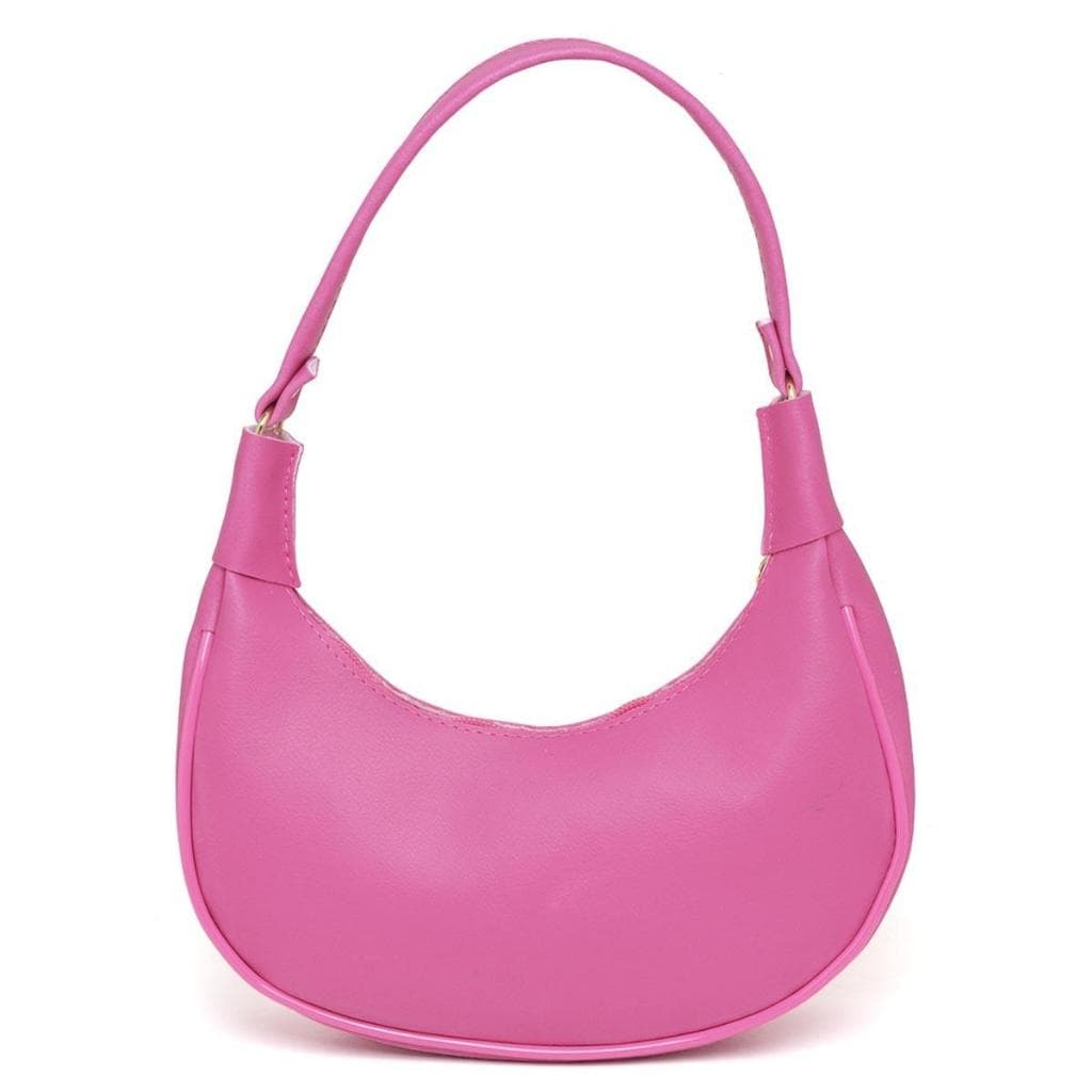 Bolsa Meia-lua Pink Alça confortável, Jantares ,Eventos, Festas, Elegância Sofisticação.
