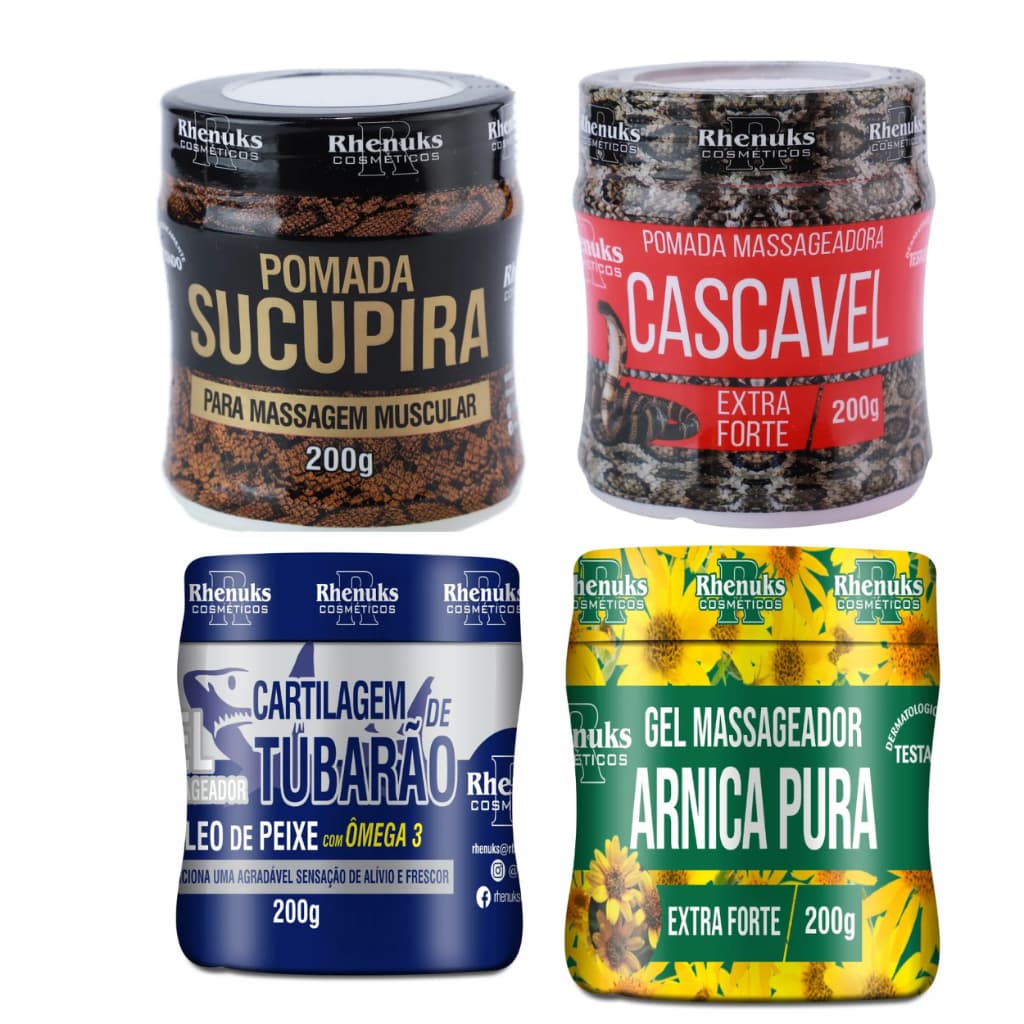 Kit Sem Dor Alivio Imediato Corpo Jacare/ Cascavel/ Tubarão/ Sucupira