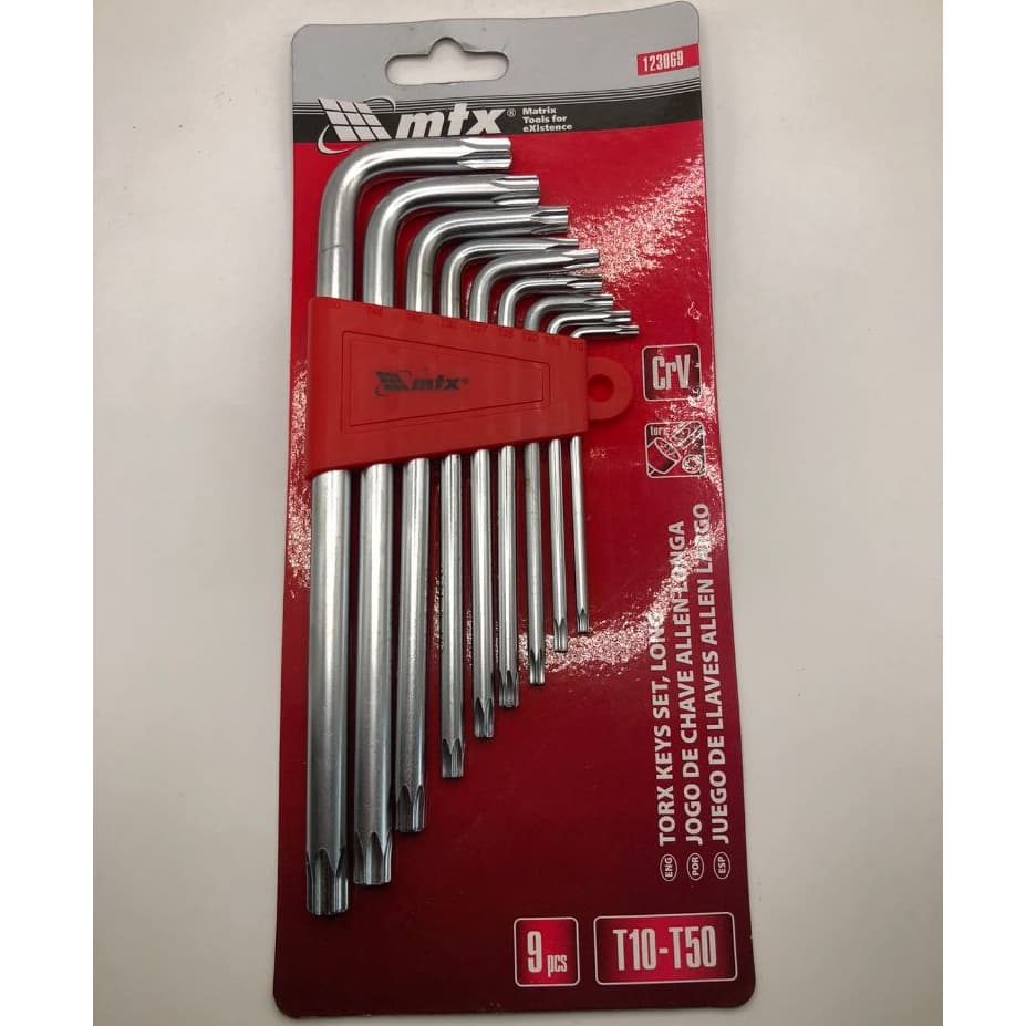 Jogo Chaves Hexagonais Torx Longas T10-t50 Cr-v 9 Peças Mtx 123069