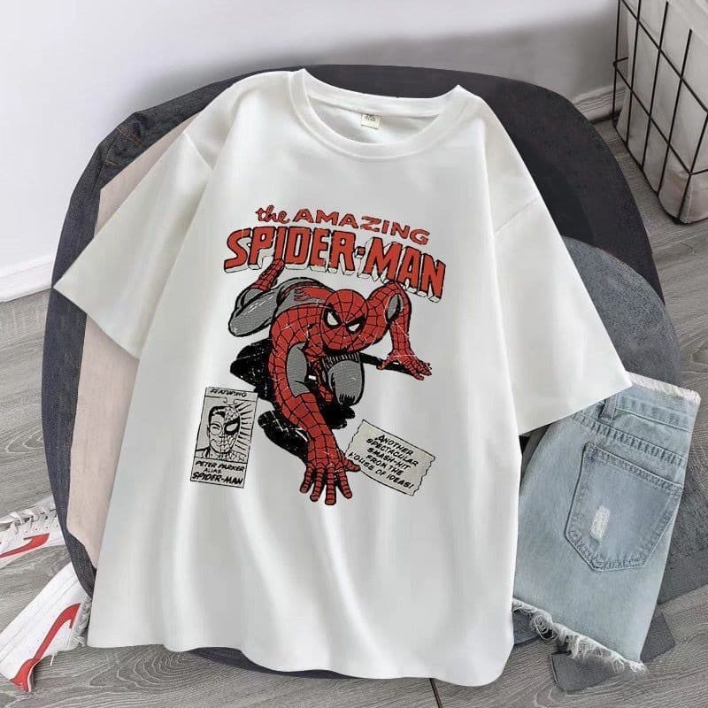 Camiseta AMAZING SPIDER MAN Blusinha Feminina Camisa Streetwear 100% Algodão Malha Premium