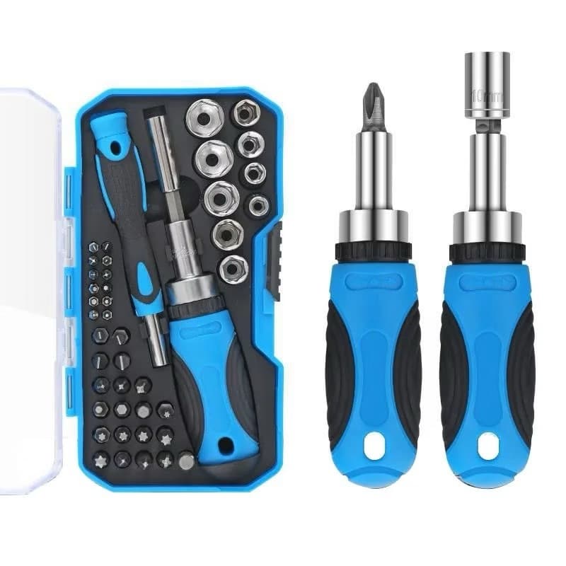 Jogo Chave Fenda Catracada Bits Soquetes Sextavado Kit 44 Pçs
