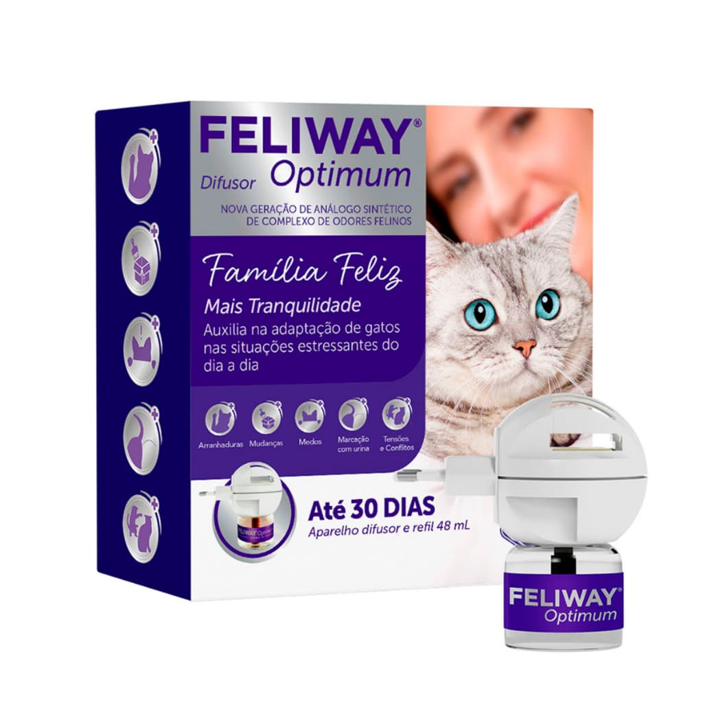 FELIWAY OPTIMUM DIFUSOR + REFIL 48ML - Bem-Estar Completo para Gatos