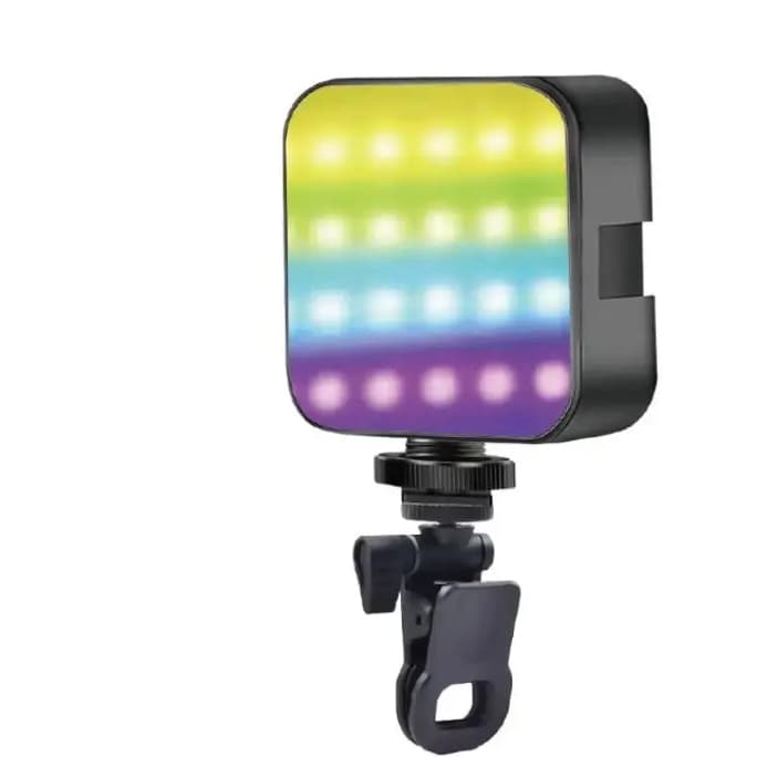 Mini Iluminador RGB 7w Led Para Fotos Videos Câmera Celular Notebook Com Suporte Lay 83
