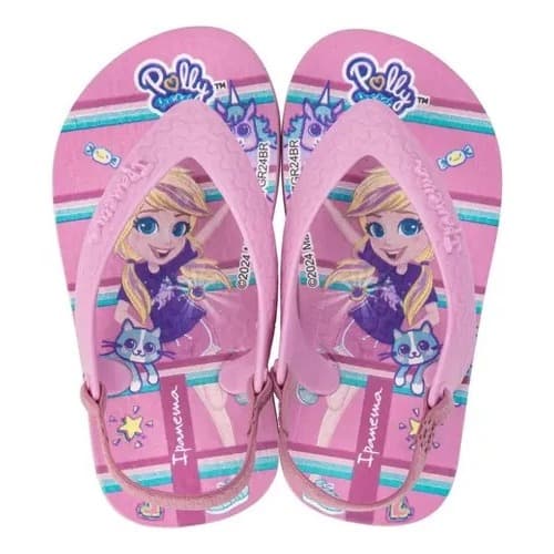 Chinelo Elastico Infantil Bebe Feminino Ipanema Baby Polly Pocket Confortável