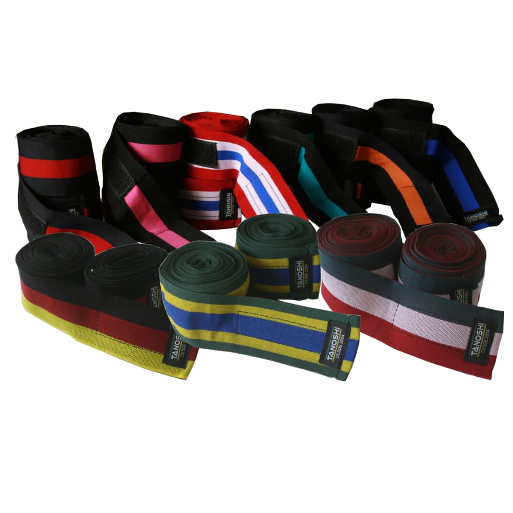 Kit 3 Bandagem elástica 5 metros para boxe muaythai sanda kickboxing MMA Artes marciais