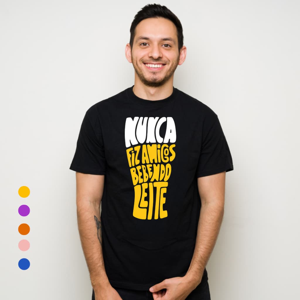 Camiseta Básica Premium Estampada Camisa Gola Redonda T-Shirt 100% Algodão