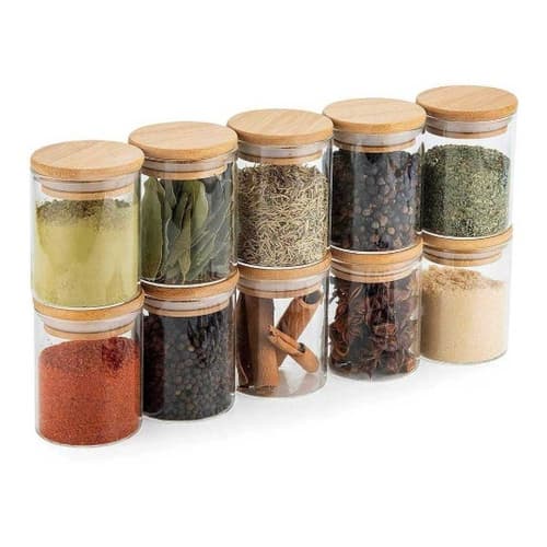Pote De Vidro Hermético Com Tampa De Bambu 140ml