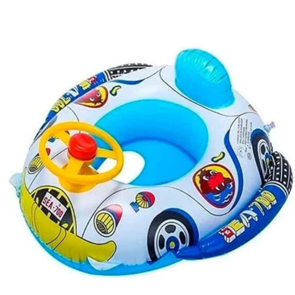 Boia Bote Infantil Inflável Carro Com Volante Buzina Piscina Rio Lagoa