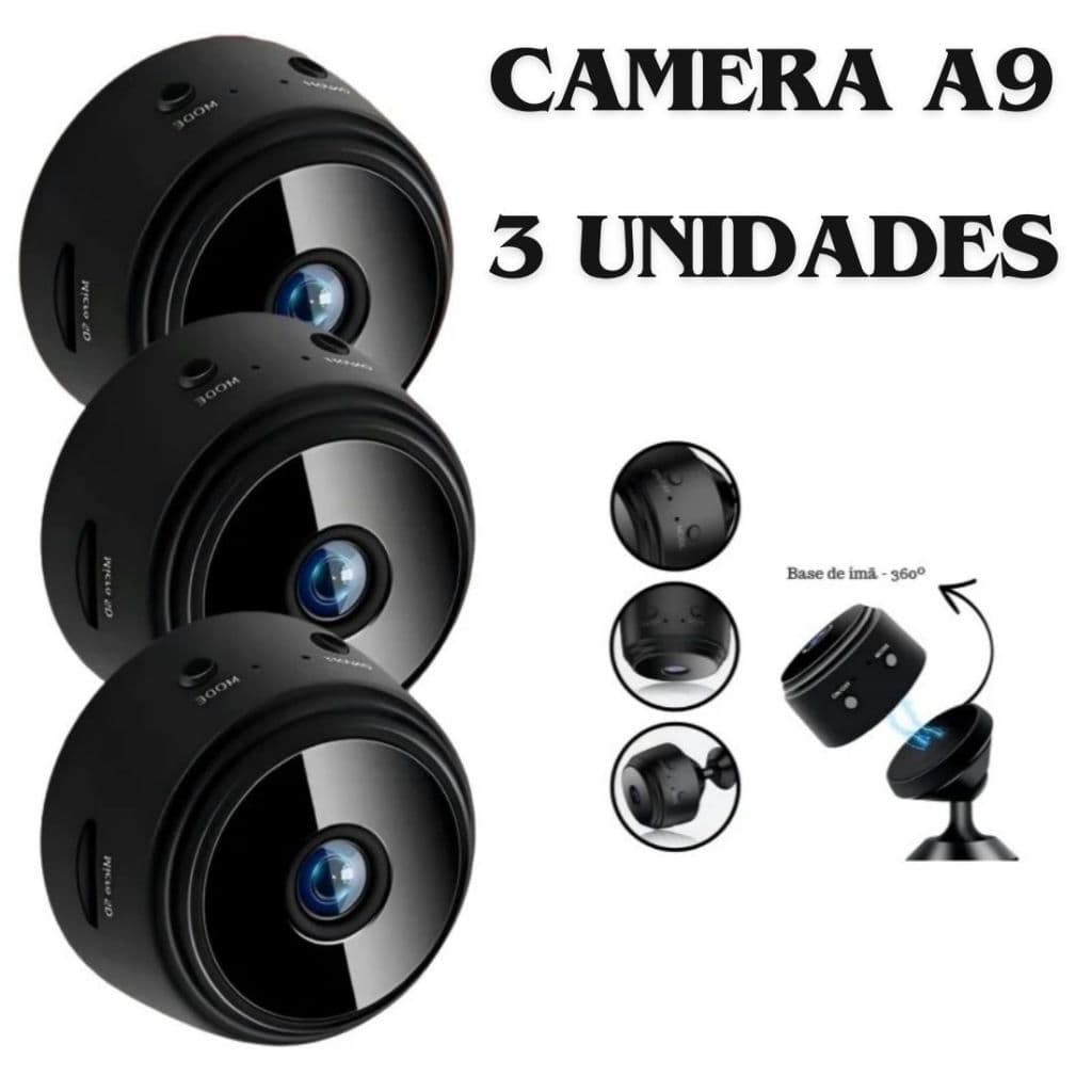 Kit 3 Câmera Mini A9 Original Wifi Com Gravador De Voz Original Mini Micro Camera Imperio