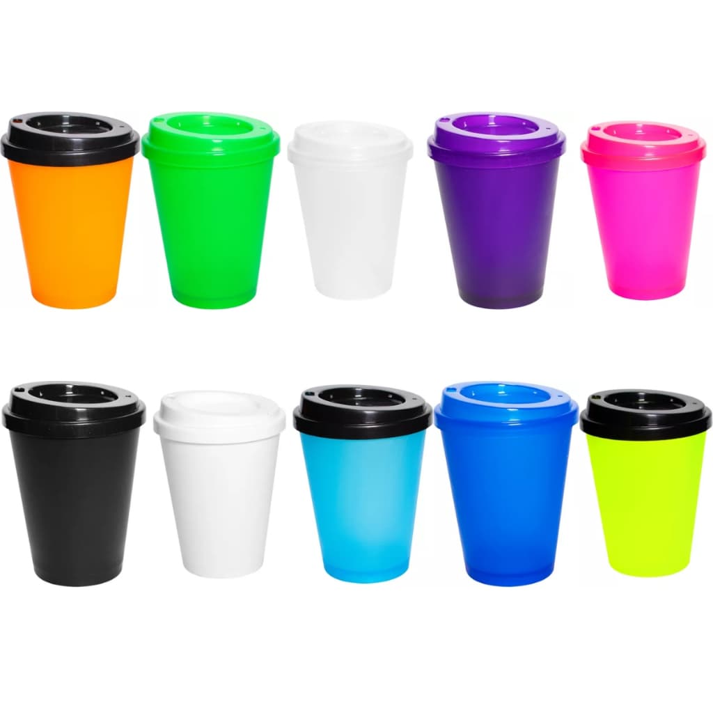 Kit 150 Copos Para Café Com Tampa Bucks 250ml Várias Cores