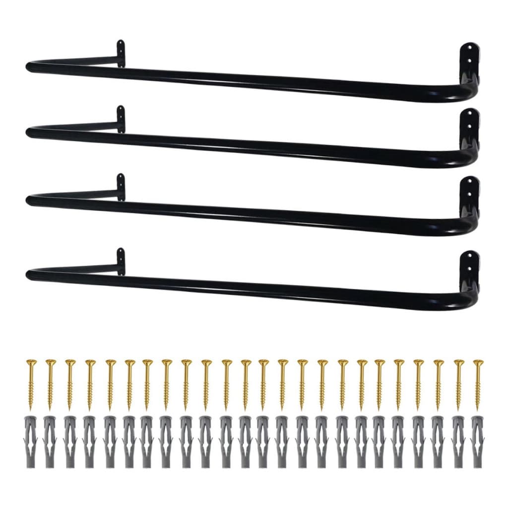 4 Araras de roupas para Loja Cabideiros Fixos De Parede Expositor 80cm Closet Loja Casa Resistente