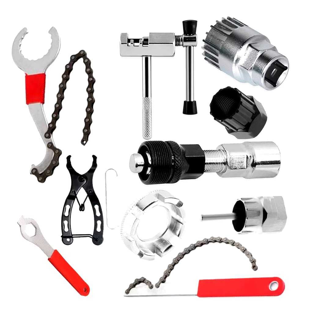 Kit 10 Chaves Extratora Corrente Pedivela Cassete Ferramentas de Reparo Para Bike