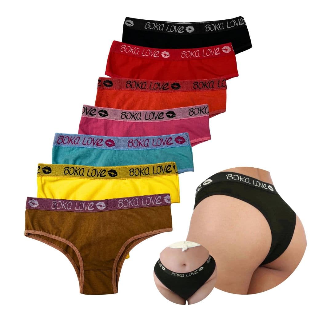 Kit Calcinha de Cós alto Cotton Algodão Tanga calcinhas
