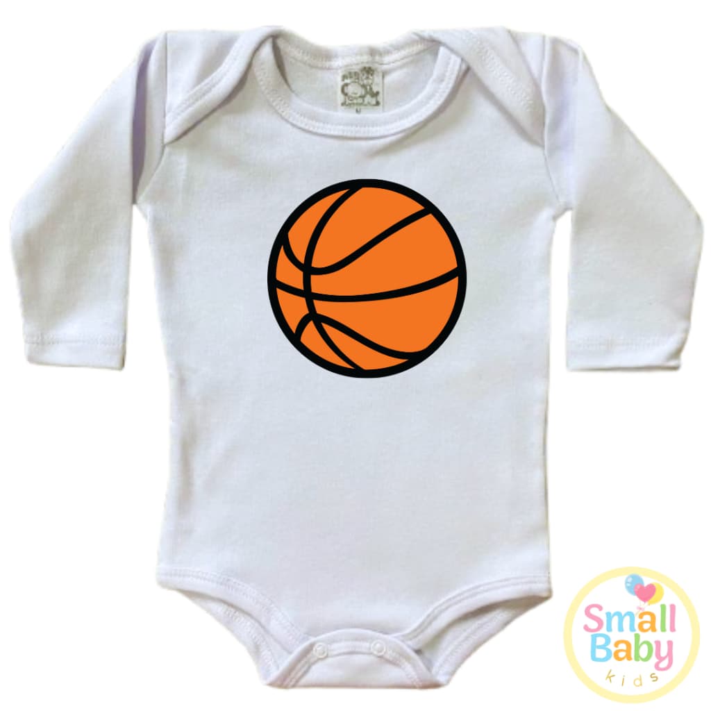 Body Bebe Infantil Bola Basquete Manga Longa