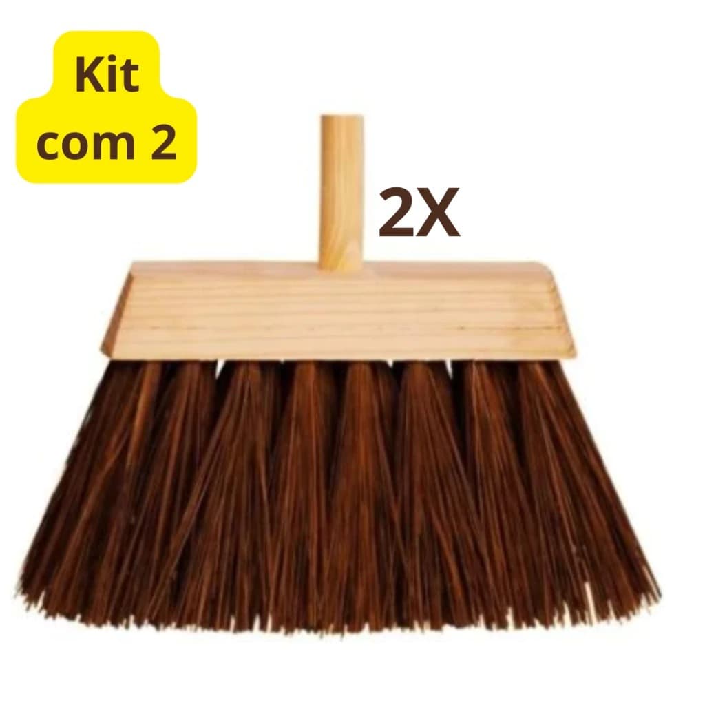 Kit 2 Vassoura Piaçava 16 Furos, SEM CABO!!!