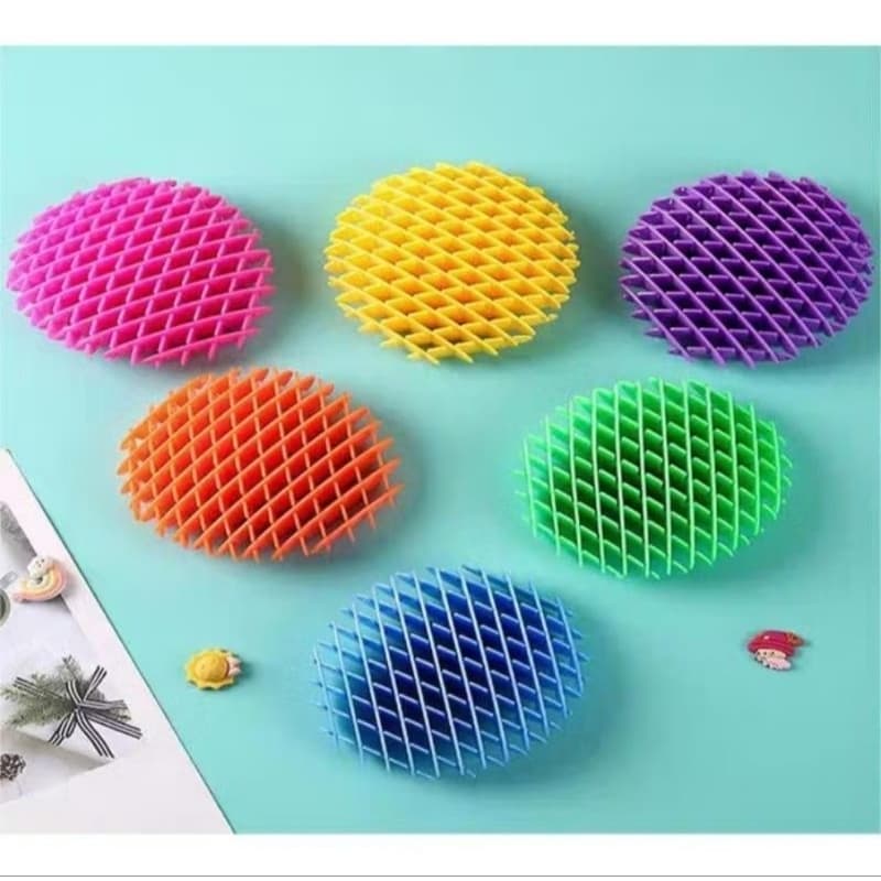 Kit 2 Unidades Brinquedo Morf Worm Toy Anti stress Sensorial Squishy Squeeze 3D Colorido Autismo Rede Descompressão