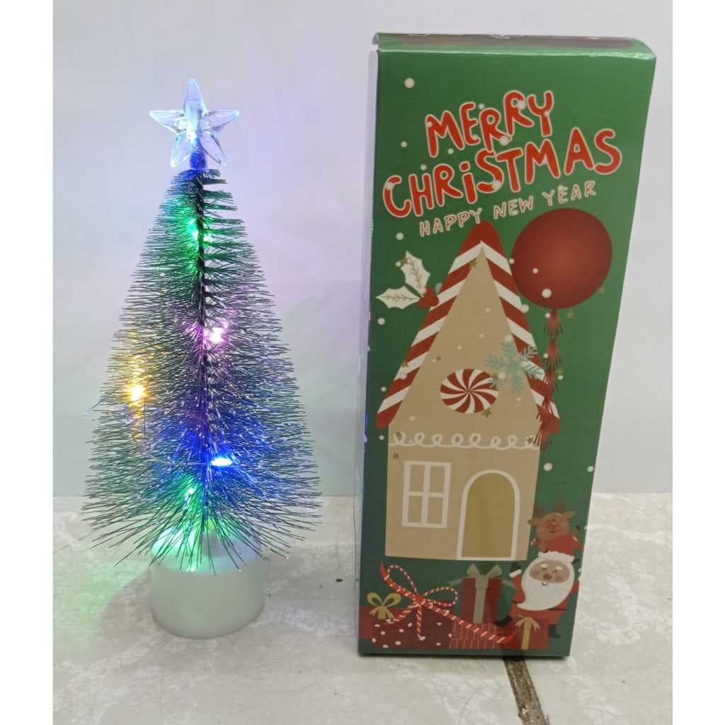 Mini Árvore De Natal De Mesa Com LED Multicolor Decoração Luminosa